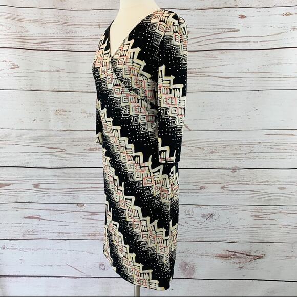 BCBGMAXAZRIA patterned cross front ruched dress - Picture 3 of 12